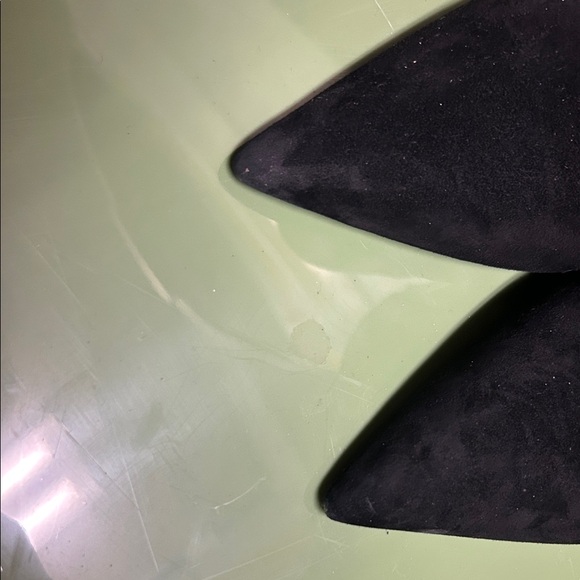 Gianni Bini Black Boots with Gold Geometric Heel - Picture 4 of 4